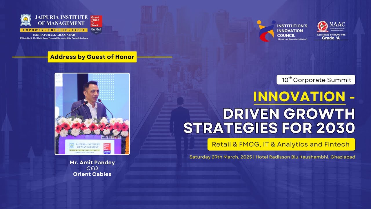 Address by Guest of Honor | Mr. Amit Pandey, CEO – Orient Cables📍 10th Corporate Summit