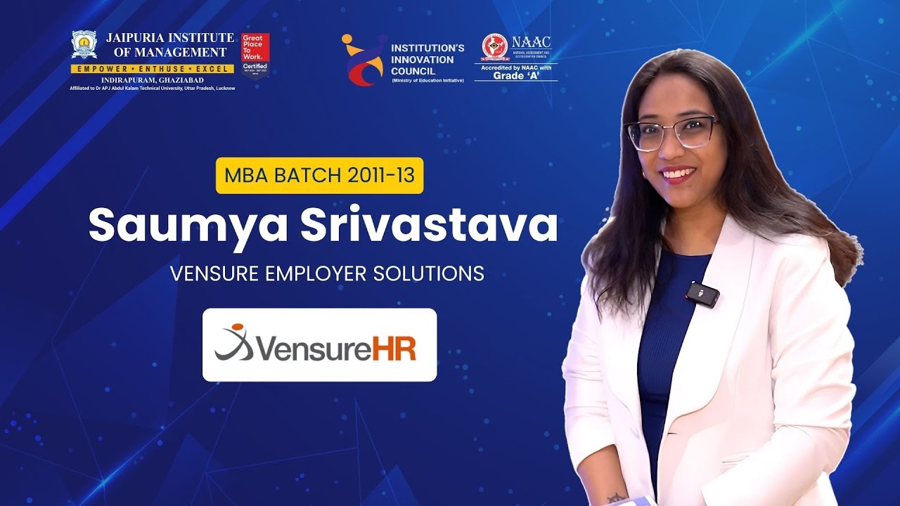 Saumya Srivastava | MBA HR Alumni | Vensure Employer Solutions | JIM, Ghaziabad